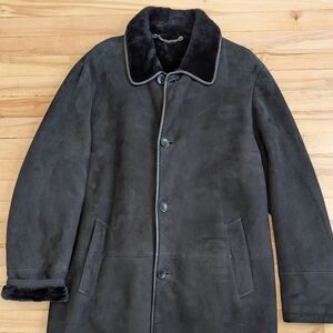 Men's Black Suede Coat